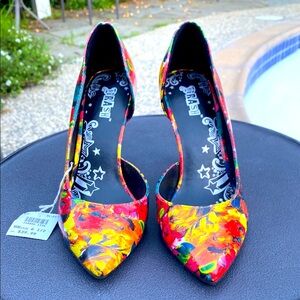 Brash Maximalist Floral D'orsay Pumps | Bold Dopamine Dressing Statement Heels